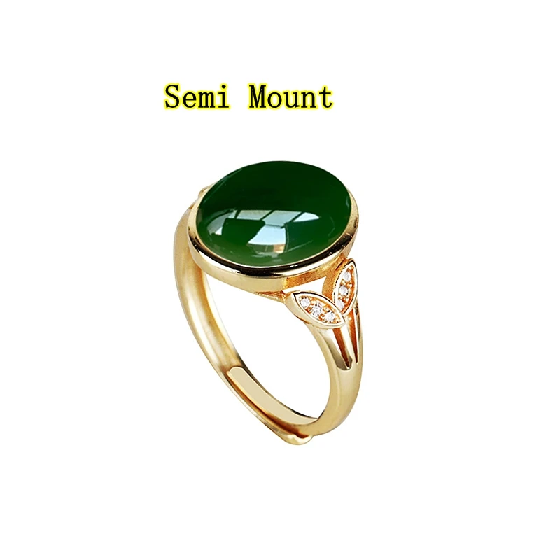 

925 Sterling Silver Women Engagement Wedding Ring 10x12mm Oval Cabochon Semi Mount Ring Amber Beeswax Setting