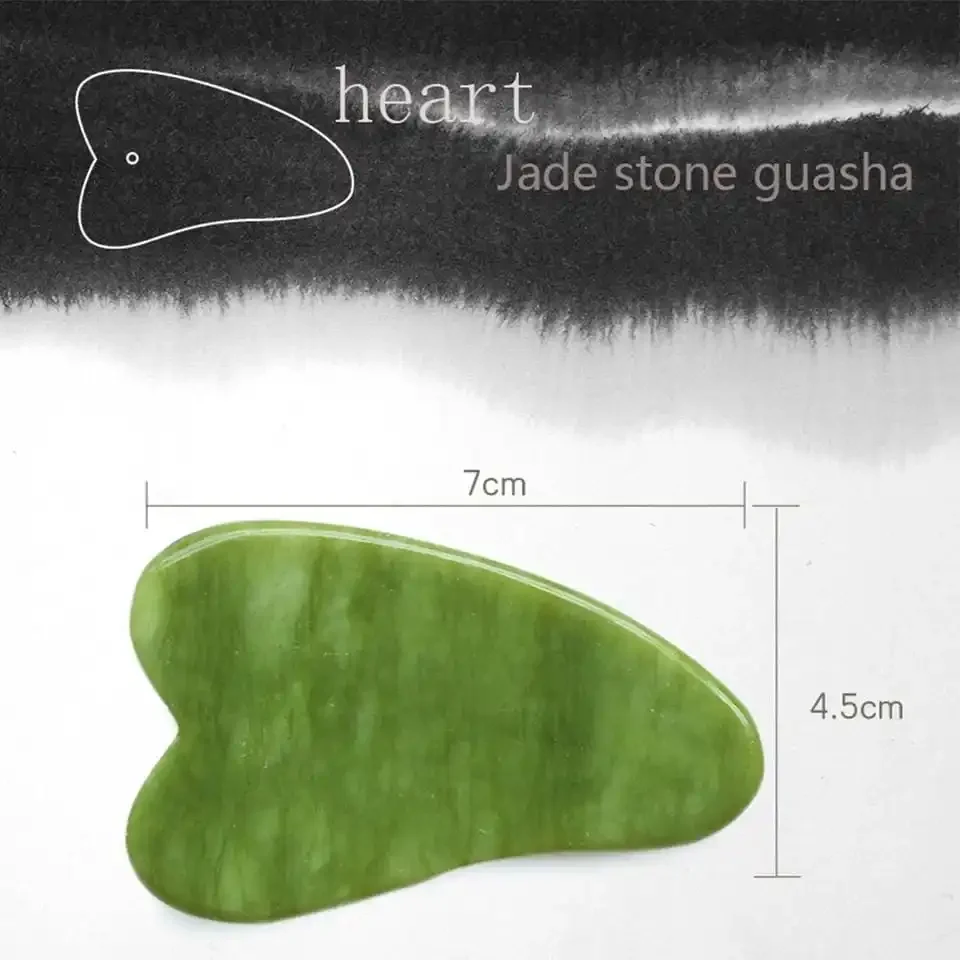 1pc Natural Jade Guasha Scraper Face Beauty Skincare Scraping Board Gua Sha Scraper Face Slimming Massager Tool Body Massage