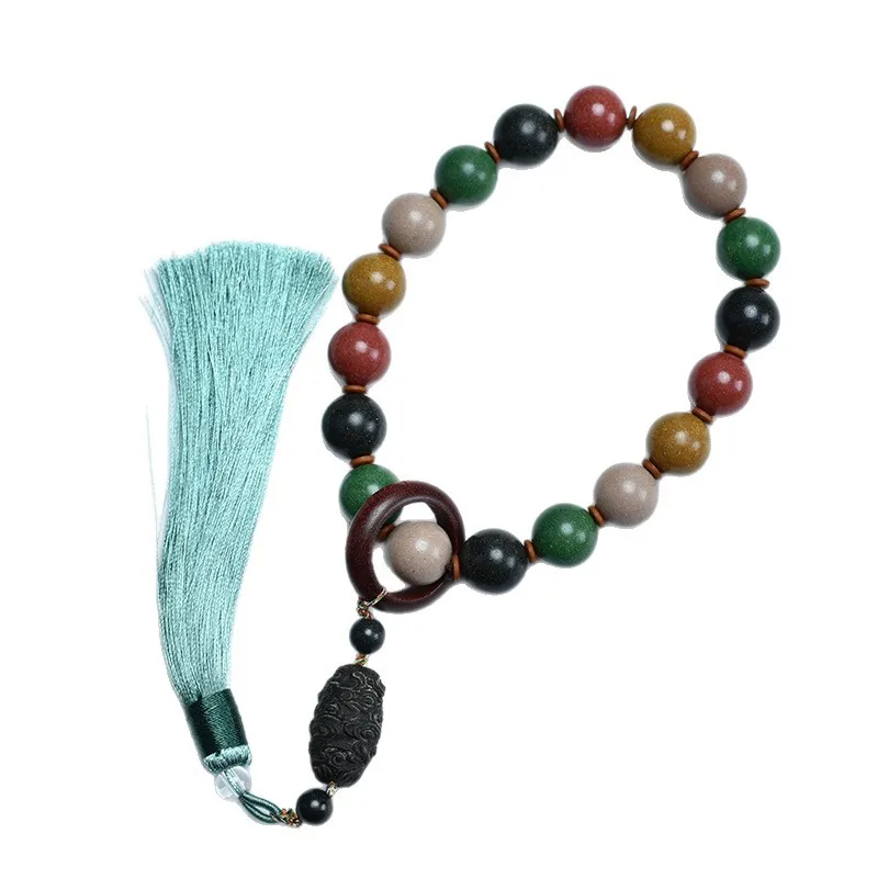 Natural Five Elements Ancient Method Combined Incense Bead Bracelet Handheld Rosary Wenwan Car Ornament Holiday Gift