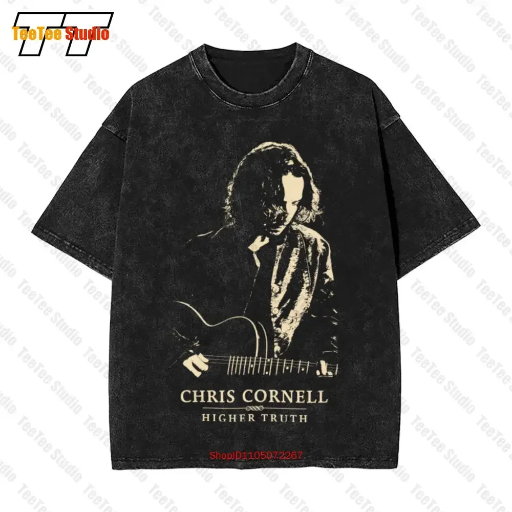 

Винтажная футболка большого размера Chris Cornell Higher Truth 2017, большая черная футболка Soundgarden Seattle Rock 64S1
