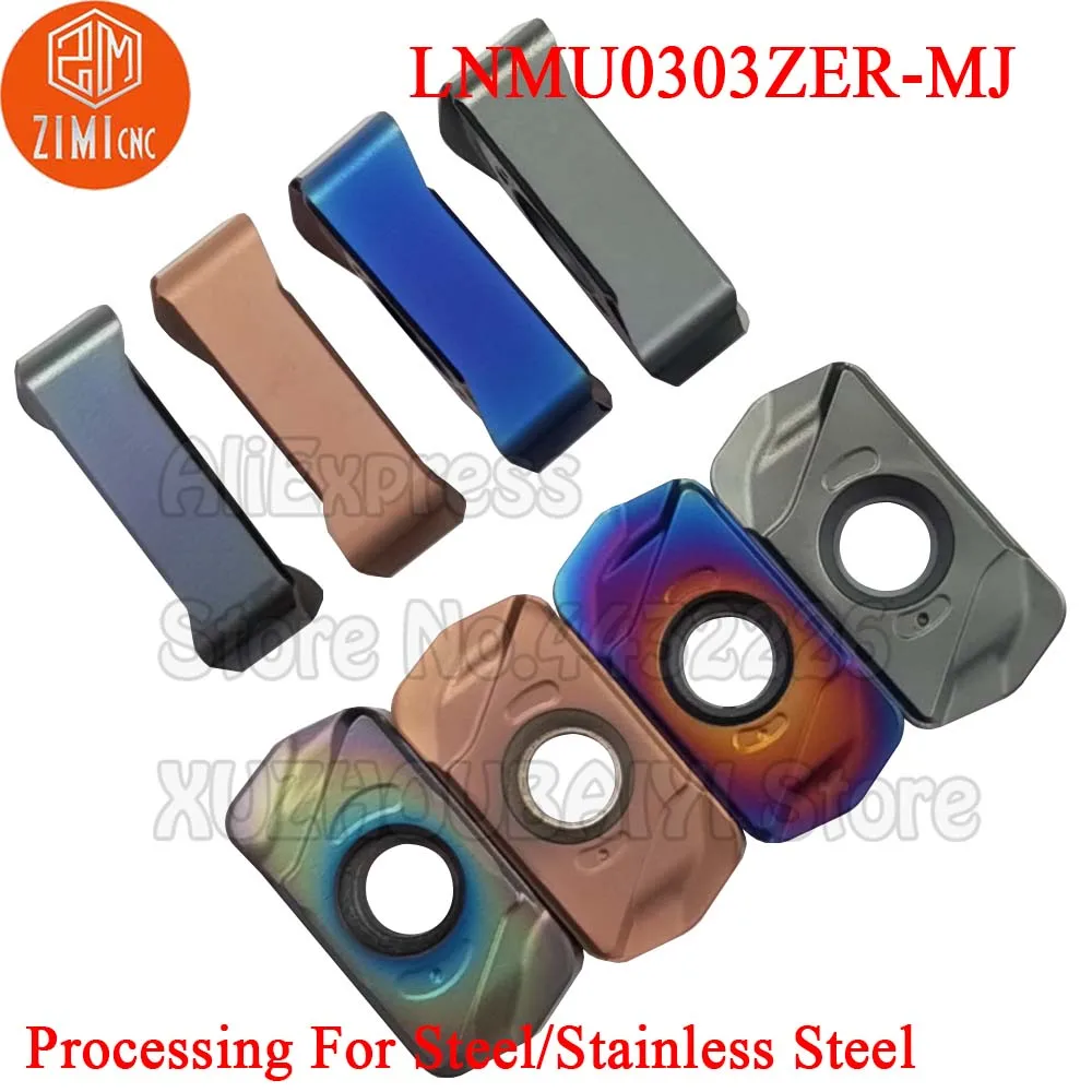 Imagem -06 - mj Lnmu0303 Zer mj Lnmu 0303 Carboneto de Alimentação Rápida Inserções de Moagem Ferramentas de Gerencio Cnc Cortador Lâmina 10 Peças Lnmu0303zer-mj Lnmu0303zer
