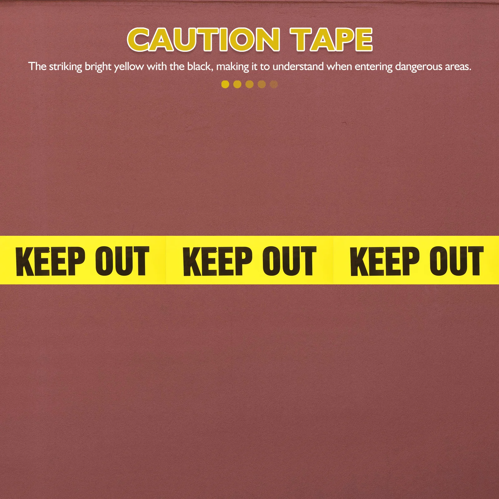 

1 Roll Yellow Safety Tape Self Adhesive Warning Barrier For Construction Sites Road Work Walls Floors Pipes Durable All Weather