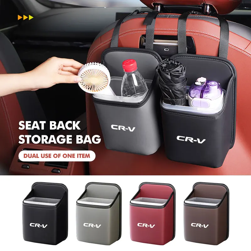 Car Seat Back Hanging Storage Box Built-in Bucket Sundry Bag For Honda typer civic 4d 10th gen 8th gen 2018 2019 2017