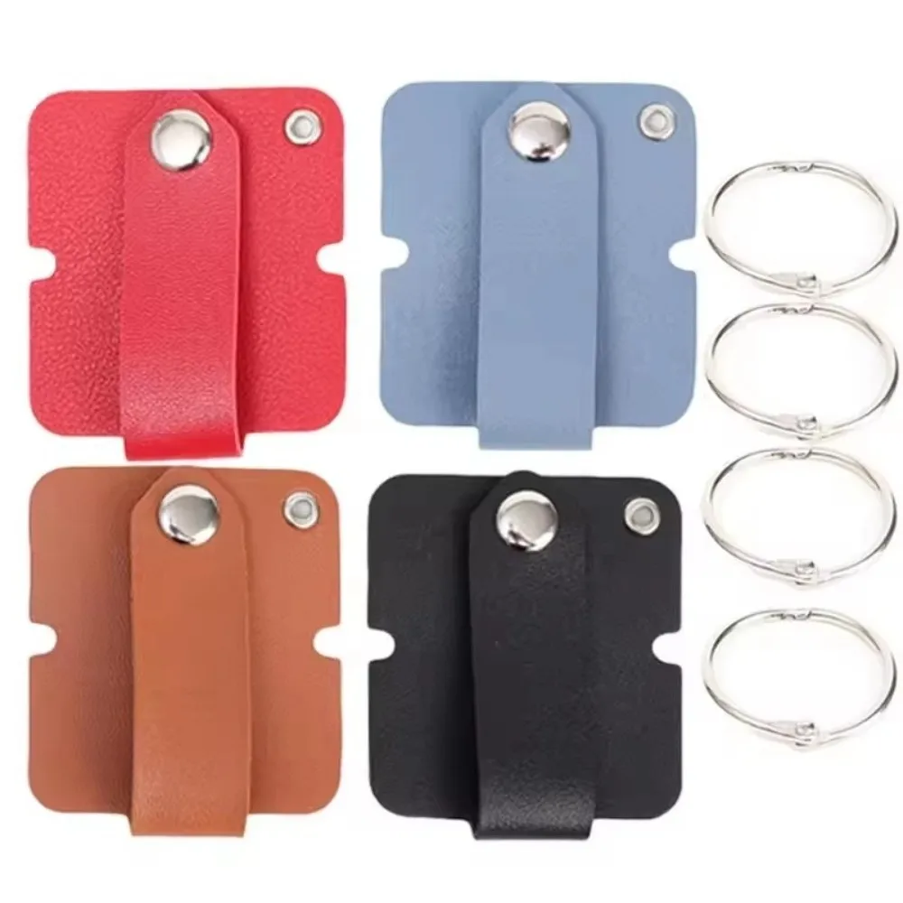 Cable Strap Leather Cable Clip Leather Buckle Compact Headphone Cable Winder Reusable PU Leather Cable Wrap Organizer