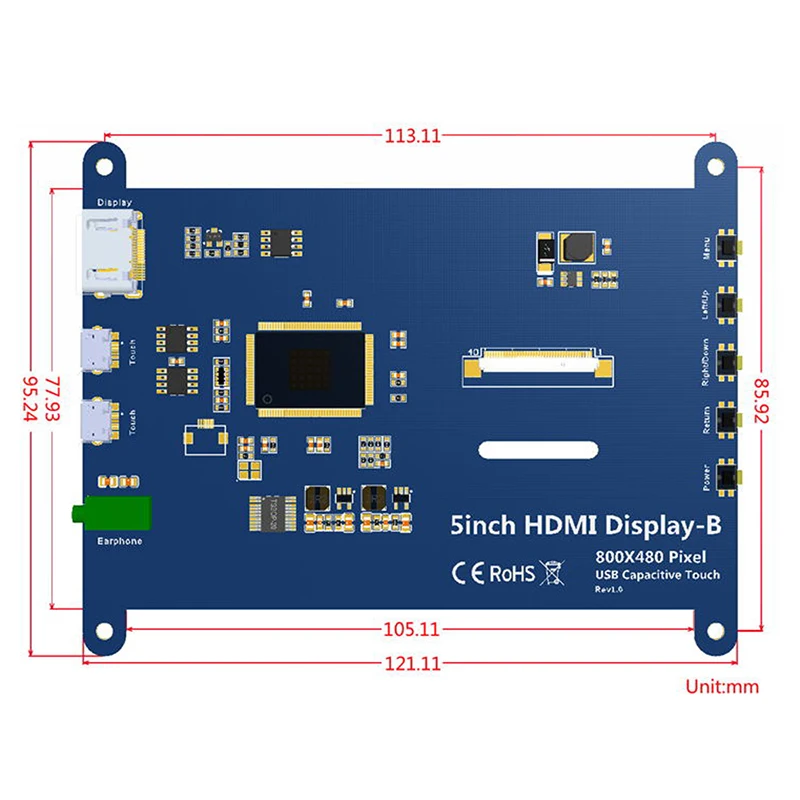 Imagem -05 - Monitor Lcd Compatível com Hdmi Tela Sensível ao Toque para Raspberry pi 800x480 Display Apto para Raspberry pi 4b 3b 3b Mais pc com Windows 5