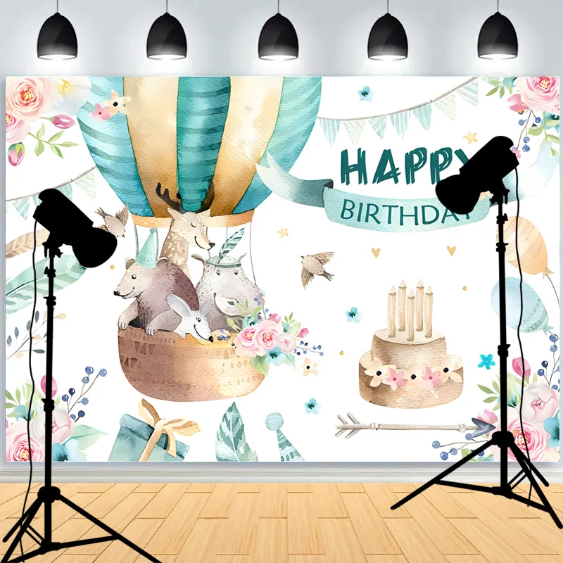 Happy Birthday Party Wild One Photography fondali puntelli animali appena nati elefante Safari Photo Studio sfondo WP-36