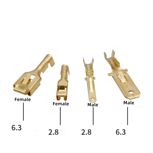 100pcs/50pcs 2.8/4.8/6.3mm Spade Crimp Terminals Electrical Insulating Sleeve Wire Connector For 22-16 Awg 0.5mm2-1.5mm2
