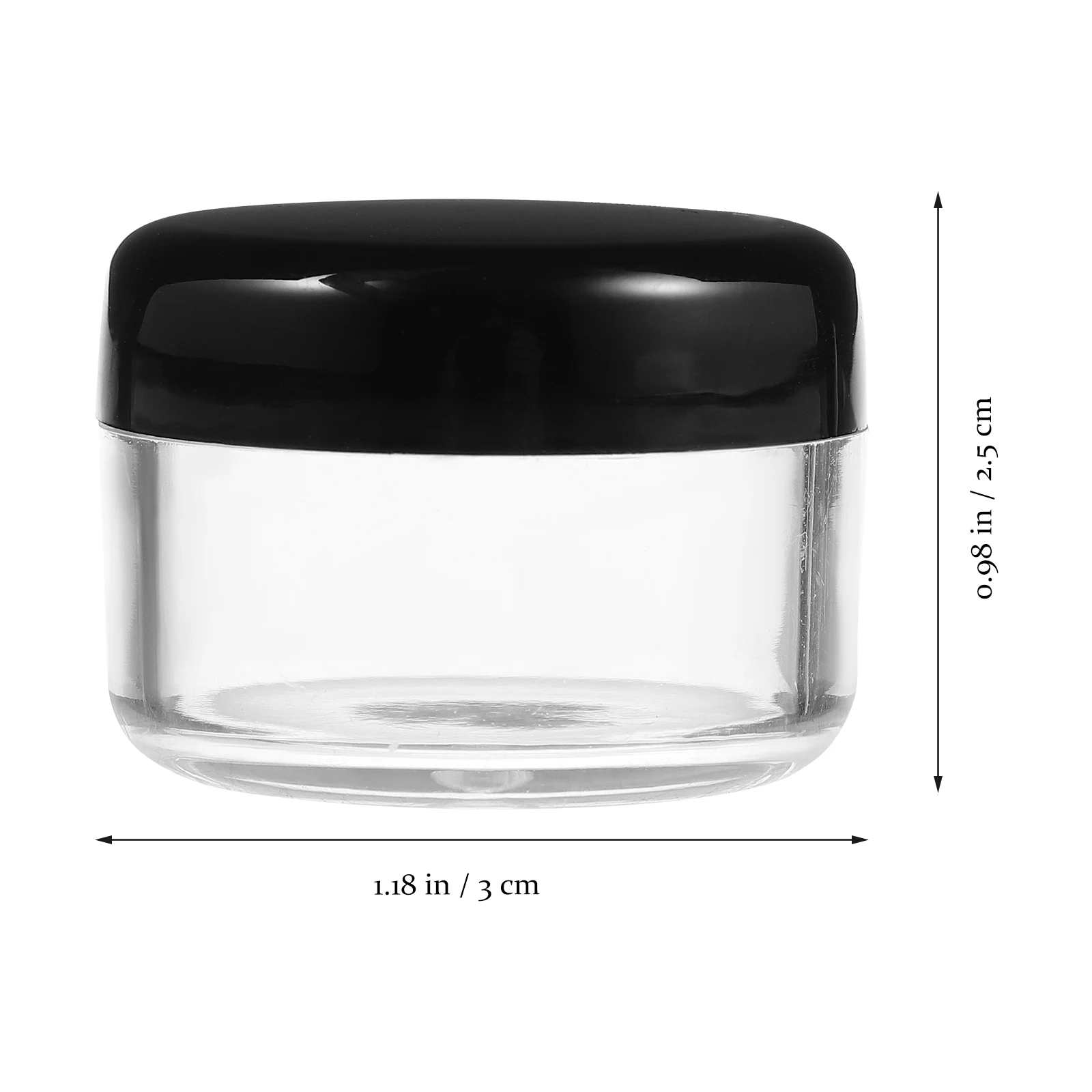 

50pcs PVC Empty Sample Boxes Leak Proof Cream Containers Reusable Portable Round Black Bottles Travel Size Jars