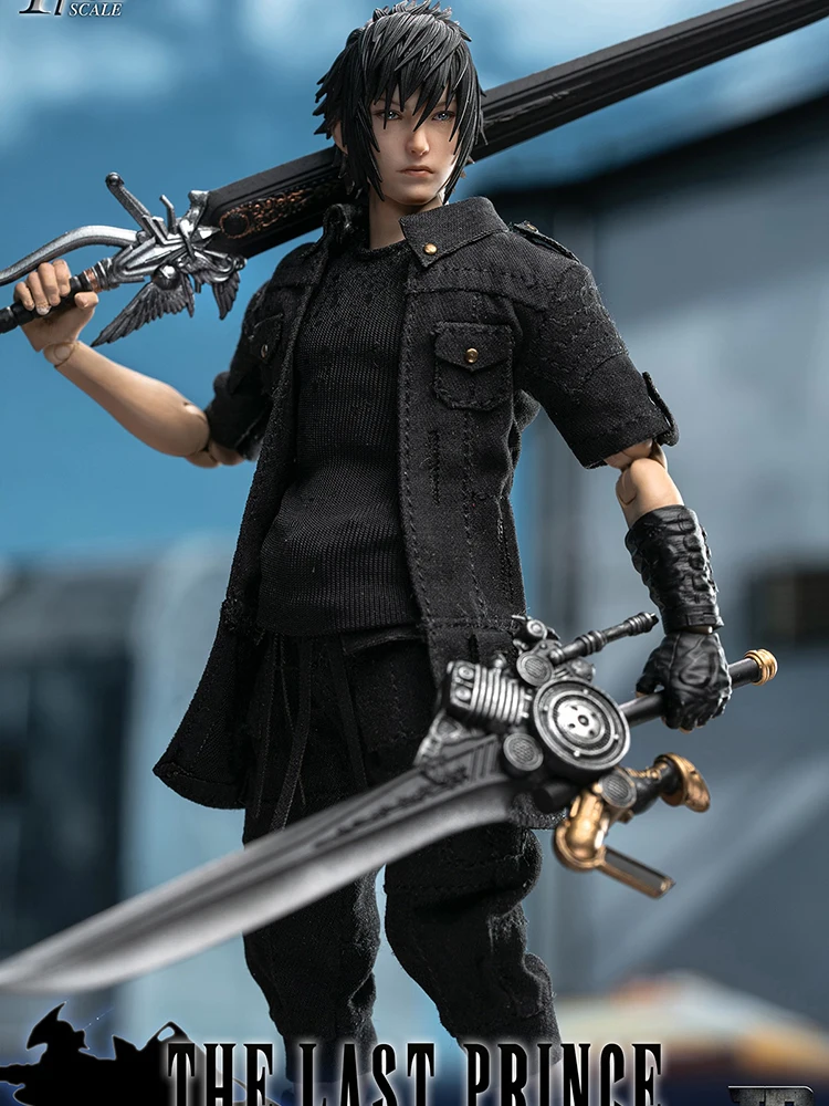 Jouets bataille 1/12 le dernier Prince Noctis Anime cheveux noirs garçon tissu figurine Collection jeu Fans 6 pouces soldat ornement