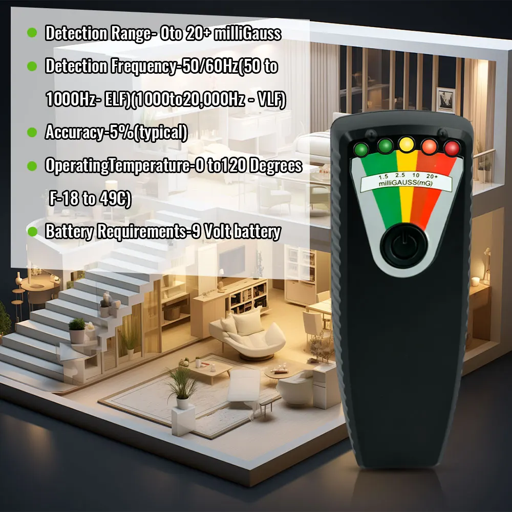 Upgraded K3 Digital EMF Detector, 5-Level LED Display, Electromagnetic Field Tester for Household Use and Paranormal Research