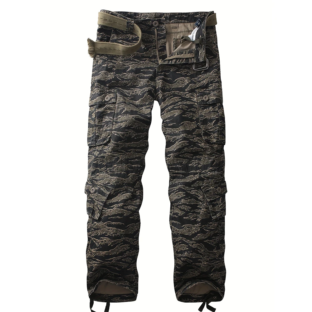 Men Combat Pants With Knee Pads Tactical Cargo Sport Trousers Camouflage Multicam Trekking Hunting Clothes（Not belt）