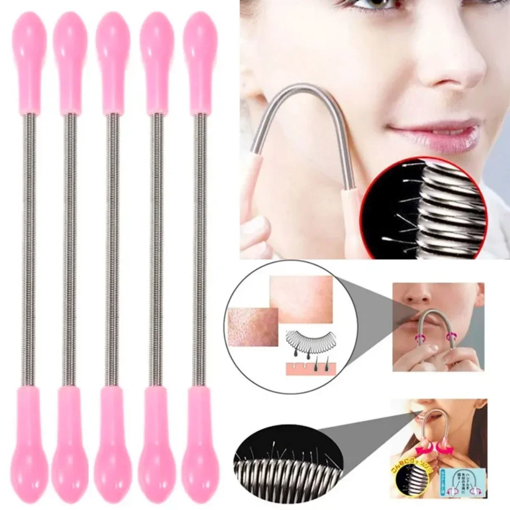 

Face Hair Spring Remover Stick Removal Threading Beauty Tool Epilator cream hair removal tool Stainless steel Epilator Stick