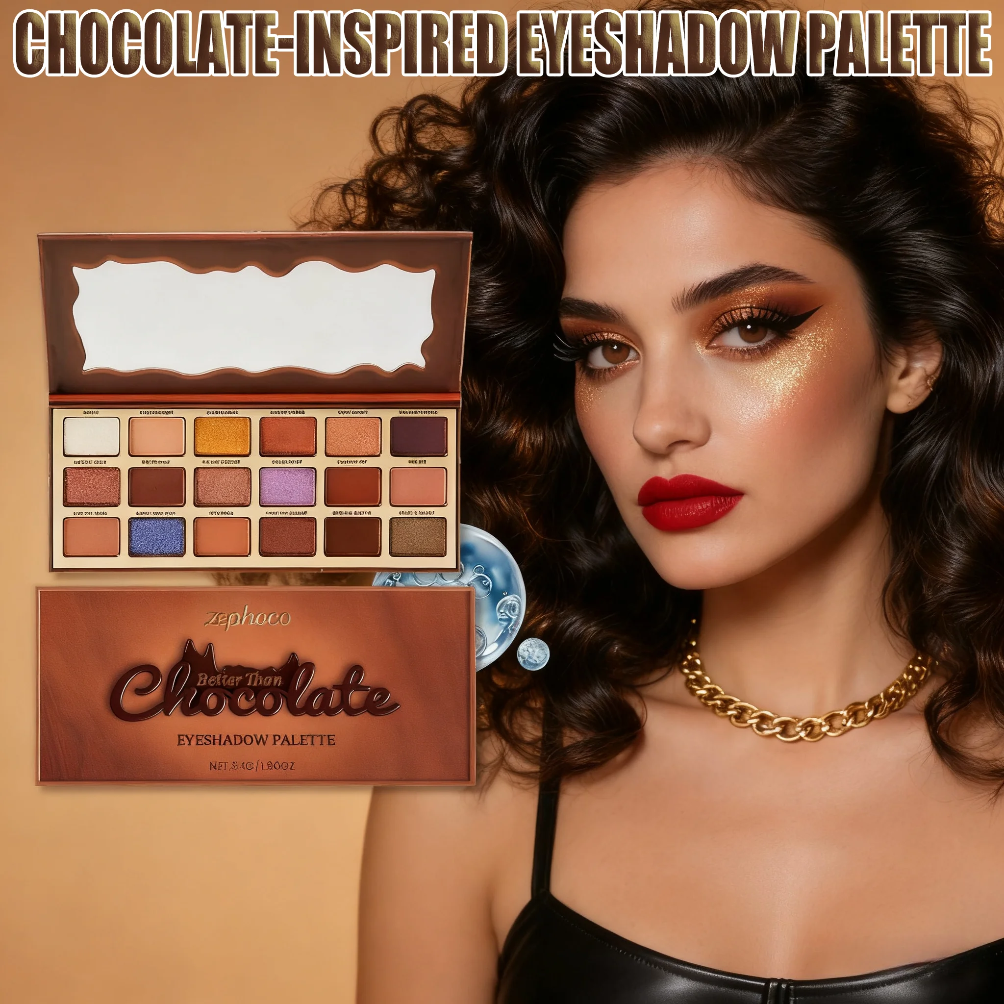 Paleta de sombra de ojos de chocolate, brillo mate, tonos marrones neutros, paleta de maquillaje altamente pigmentada, maquillaje de uso diario, tonos frescos