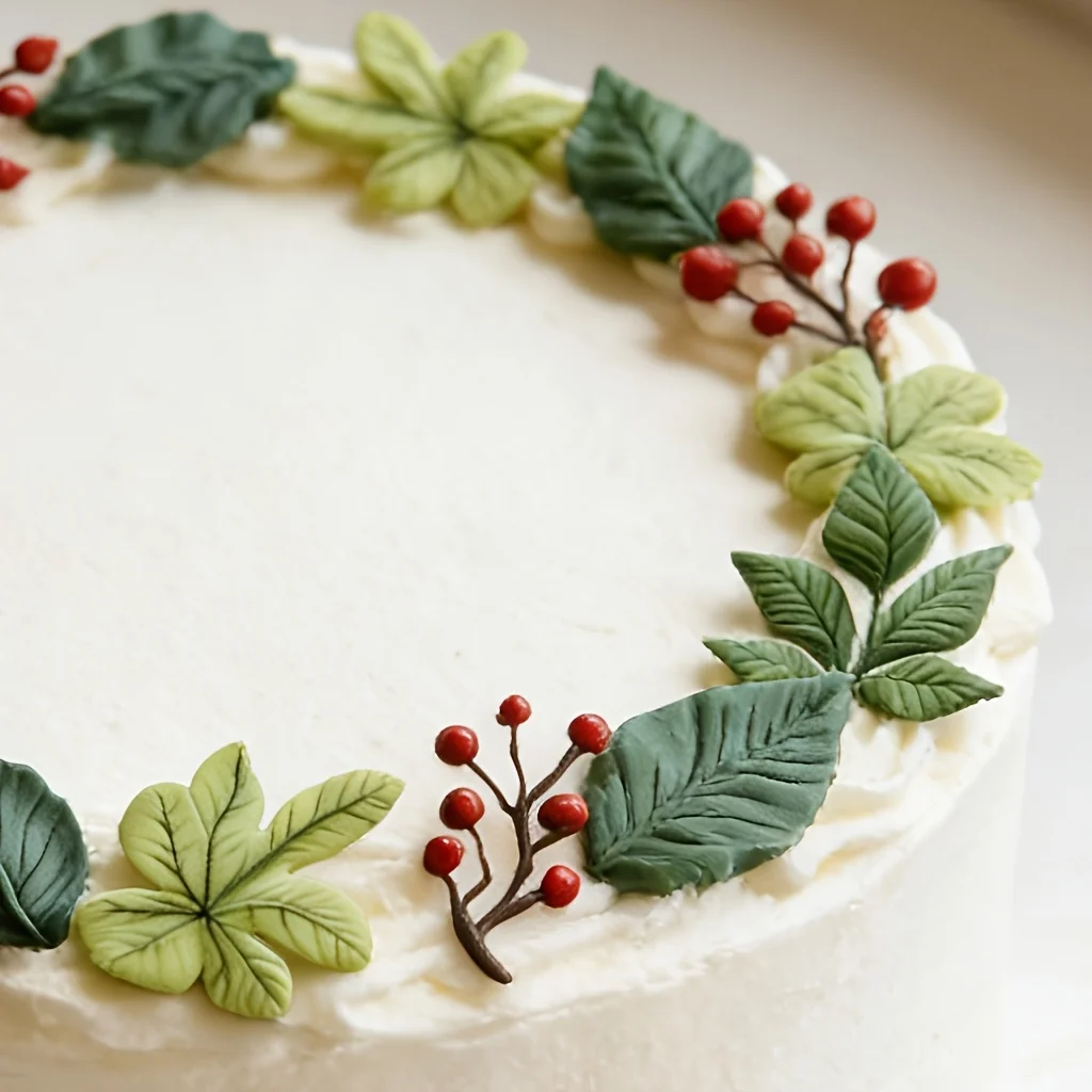 Set aus blattförmigen Silikonformen, Backformen, geeignet für die Dekoration von Kuchen, Fondant, Schokolade und Keksen. – Detail 3