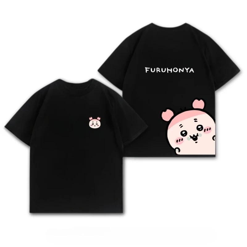 Chiikawa Cute Kawaii Anime Starry Tee Men's Women's Black Retro Cool Graphic Art Print Oversized Short Sleeve Streetwear Top