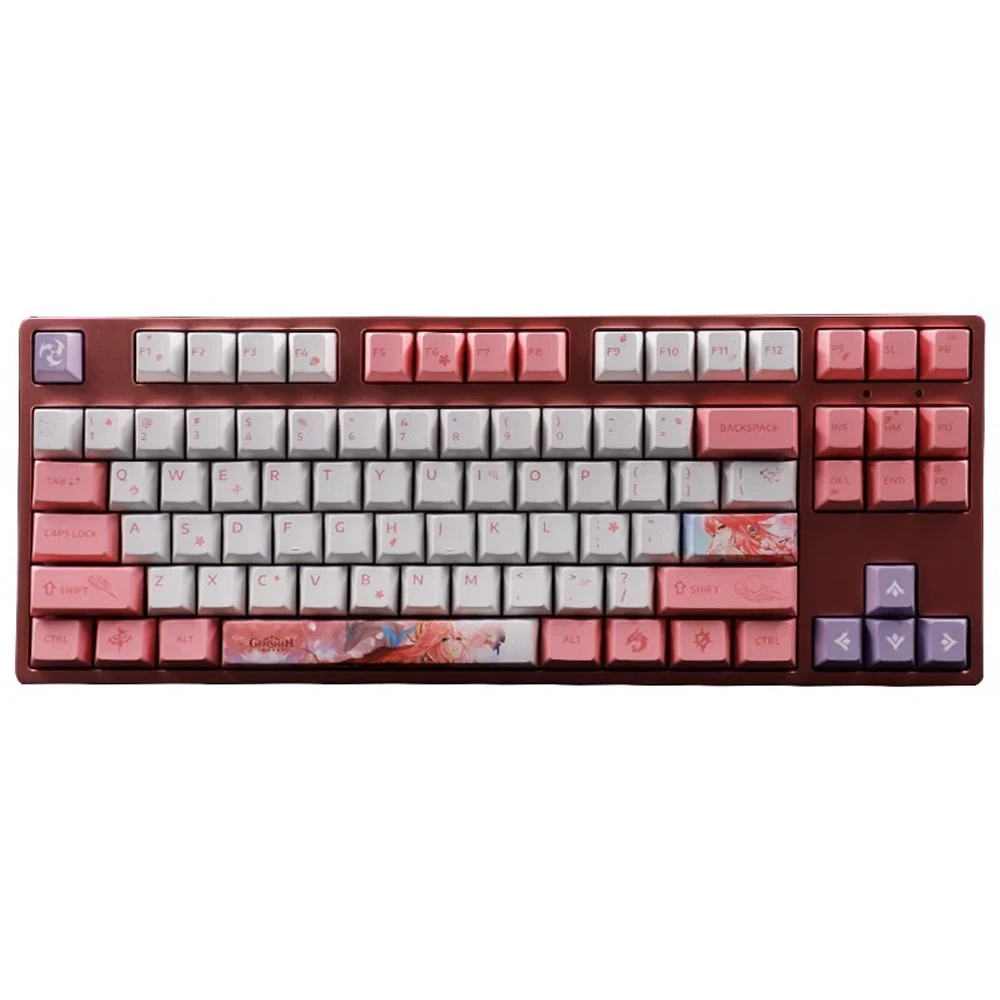 Genshin Lövedékbecsapodás yae miko keycap Japán nyelv Fonetikus Jelölés PBT Nemesítés Szerkezeti elem DIY Gépi Kulcskarika Vadcseresznyefa Idom keycaps