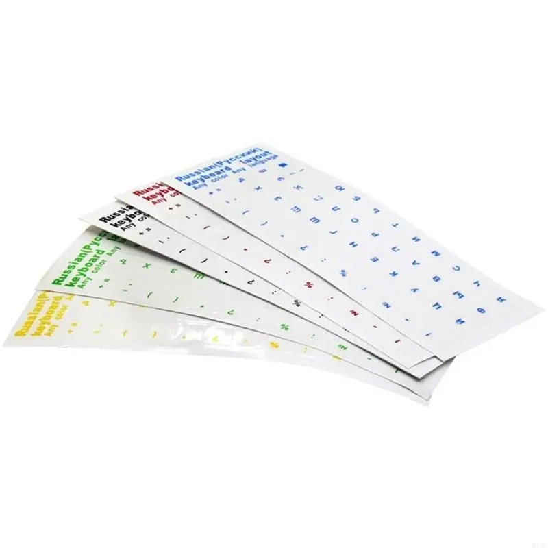 Русская наклейка с клавиатурой черный/синий/зеленый/красный/желтый на прозрачном фоне