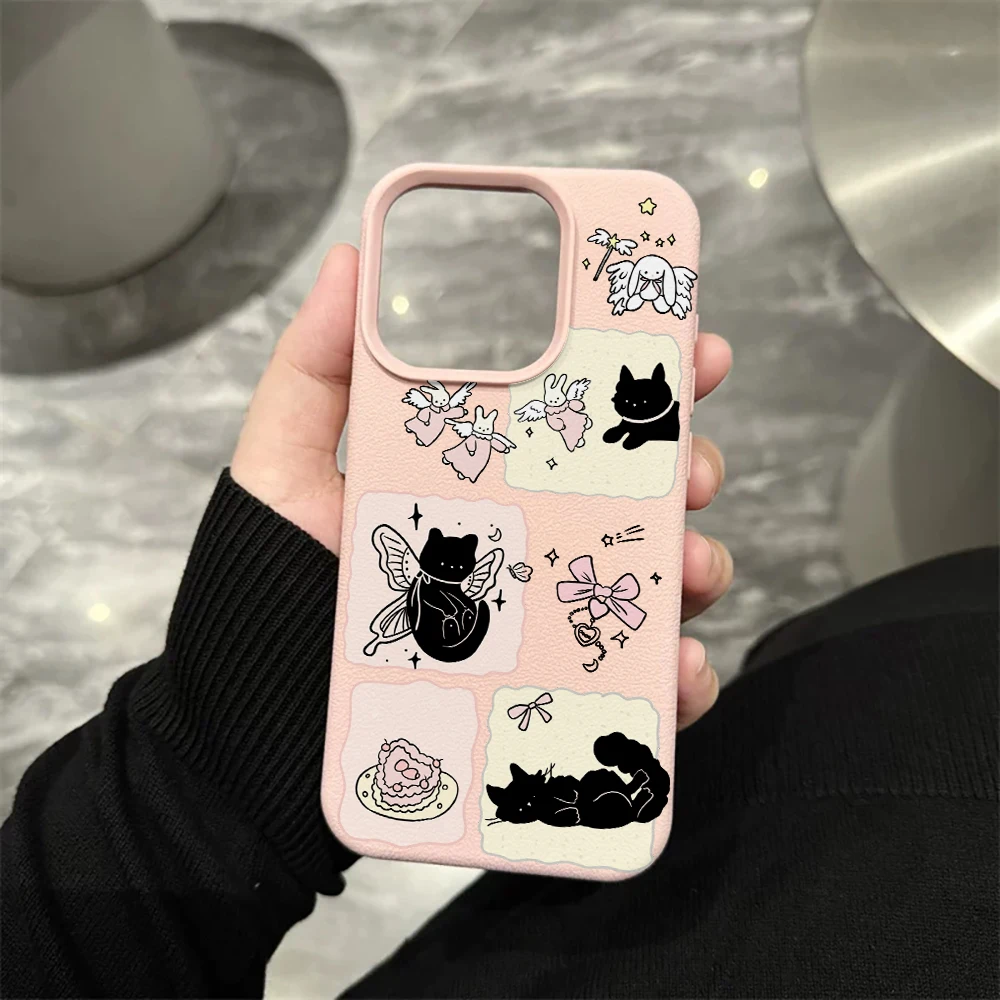 Angel White Rabbit Handyhülle für iPhone 17 16 15 14 13 12 Pro Max 16 15 14 Plus 17 16 15 14 13 Pro 17Air Silikon-Matt-Cover – Detail 7