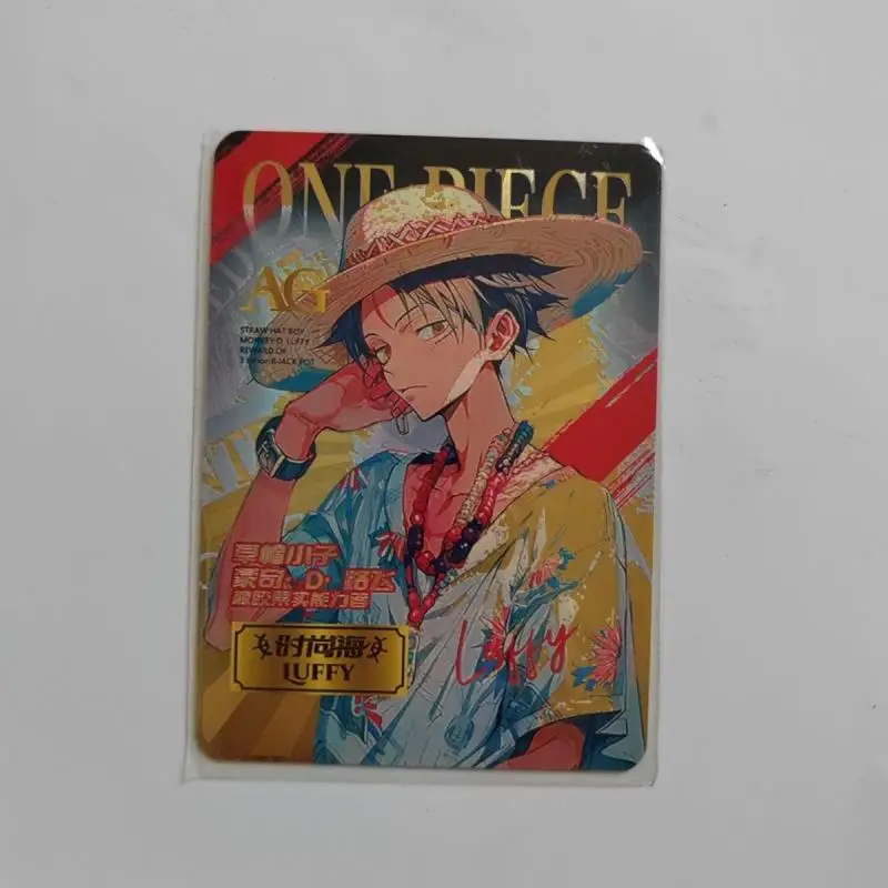 New One Piece Metal Card Monkey D Luffy Nami Roronoa Zoro Boa Hancock Nico Robin Game Collection Children\'s Toys Birthday Gifts