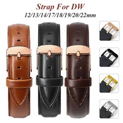 18mm 20mm 22mm Watch Strap for DW Daniel Wellington Men Women Quality Genuine Leather Watchband 12mm 13mm 14mm 17mm 19mm Bands