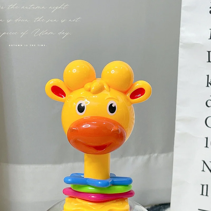 Giocattolo spinner con sfera spinta e rotazione per i più piccoli Giocattolo popper con palla divertente per animali dei cartoni animati con giocattolo educativo sonoro per neonati