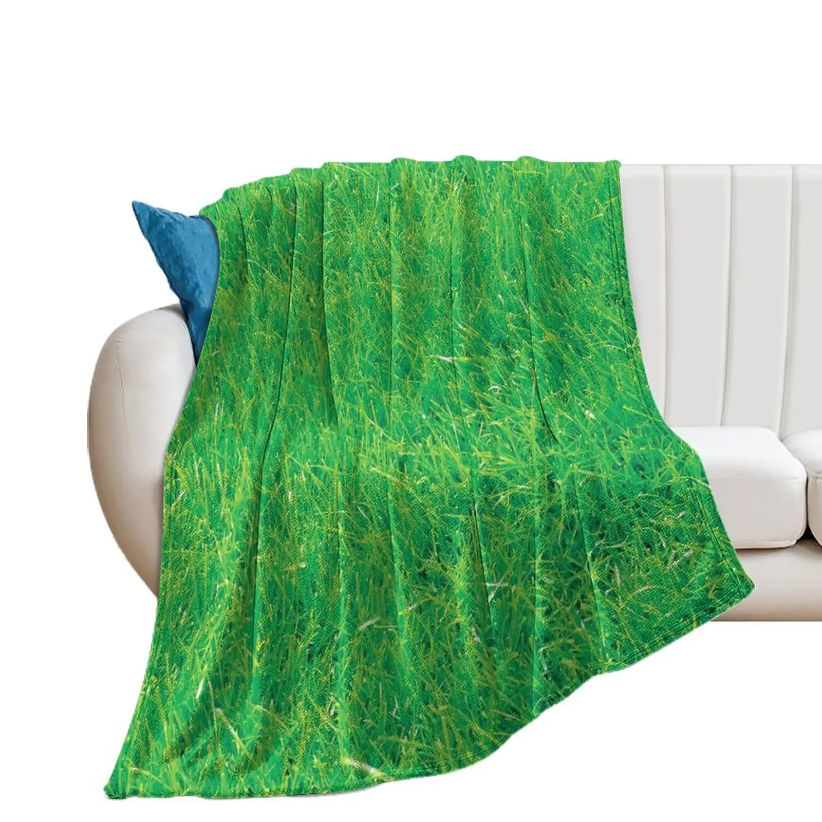 

Real Green Green Grass Throw Blanket Multi-Purpose Flannel Fabric Weighted Luxury St Blankets