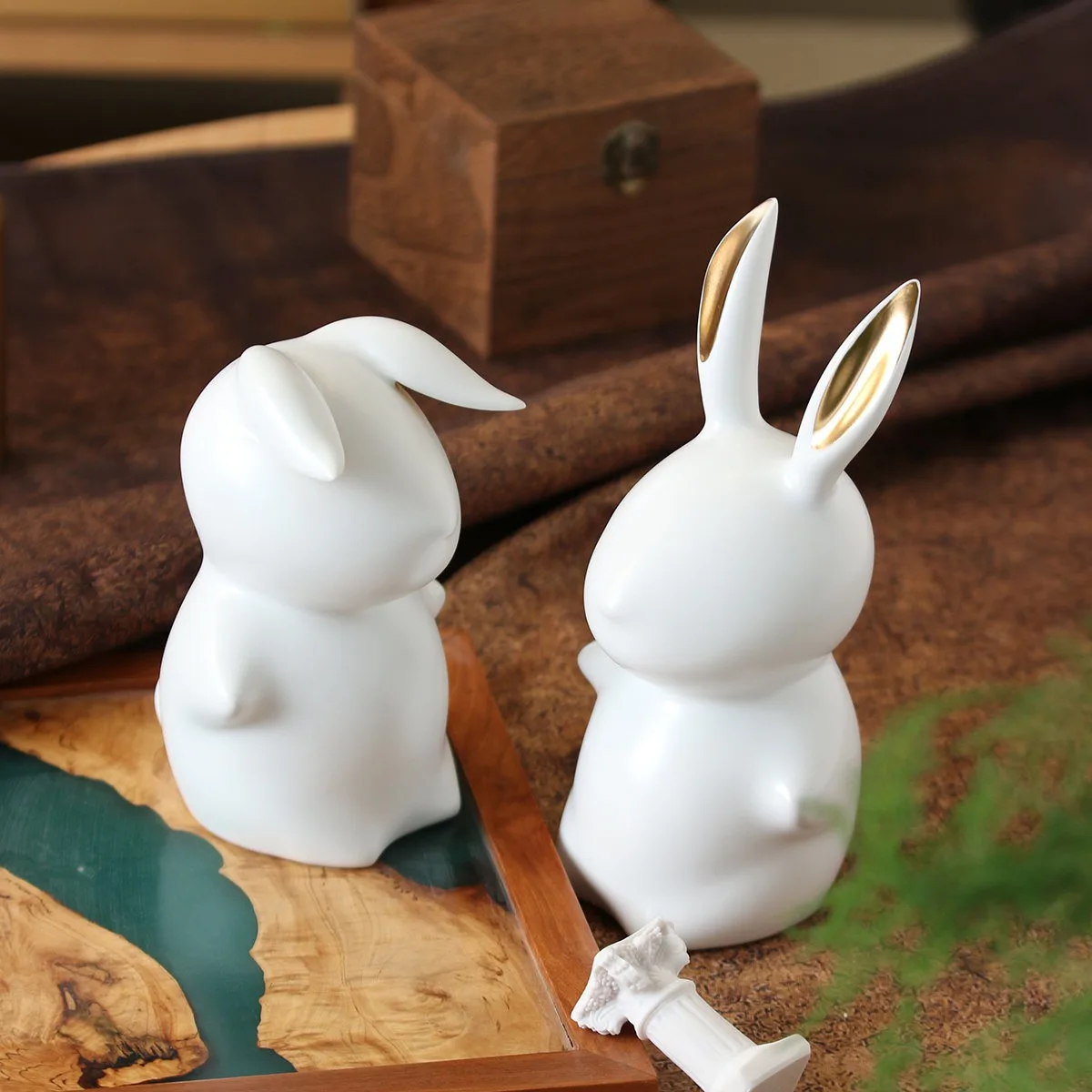 

Современные керамические фигурки кроликов-скульптура животных для сказочного сада, миниатюры, свадебный подарок, офисный домашний декор, художественные поделки