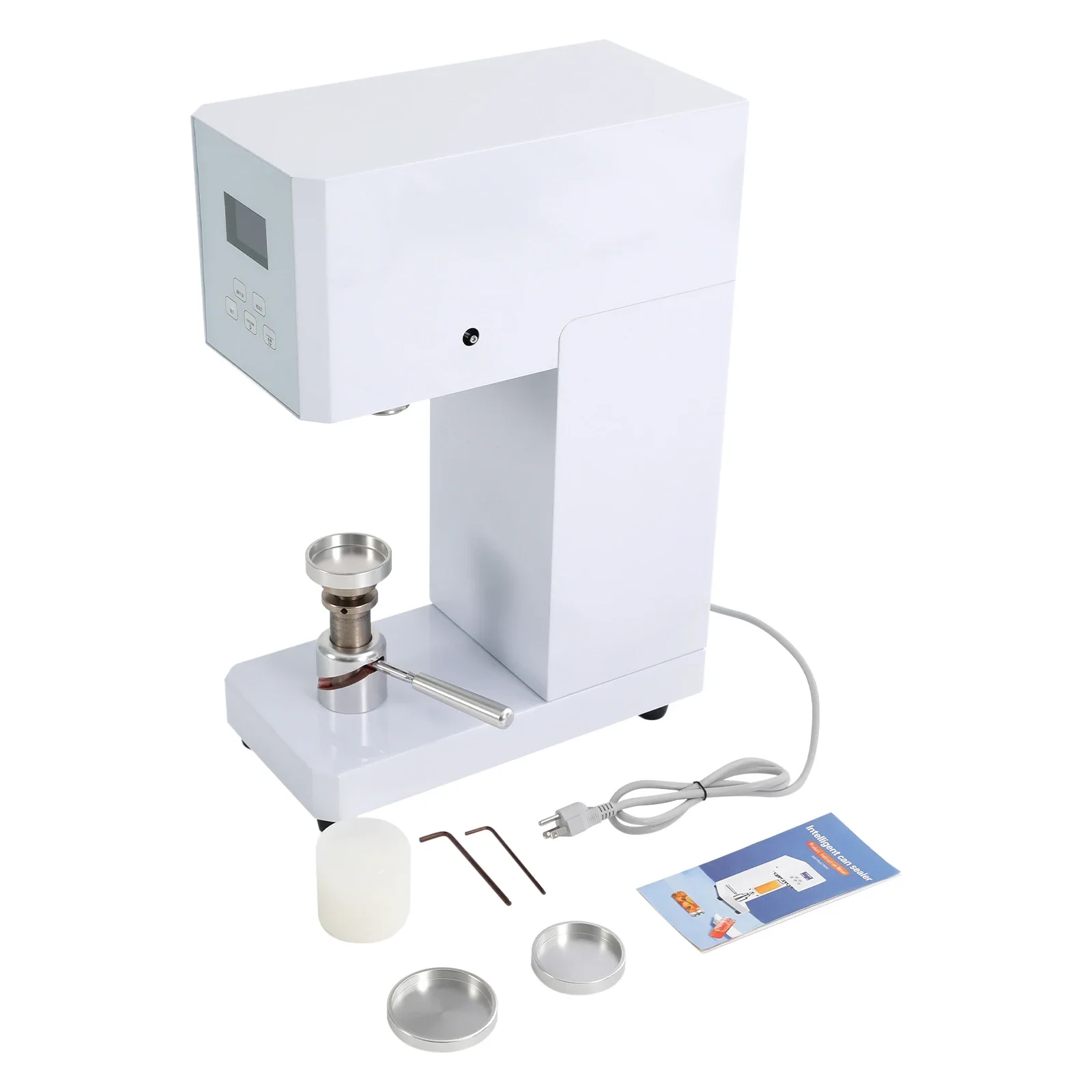 

Коммерческий запайщик банок 370 Вт, машина для запайки банок из-под газировки с интеллектуальным счетчиком и LED-дисплеем, регулируемая высота 4,53/6,69 дюйма