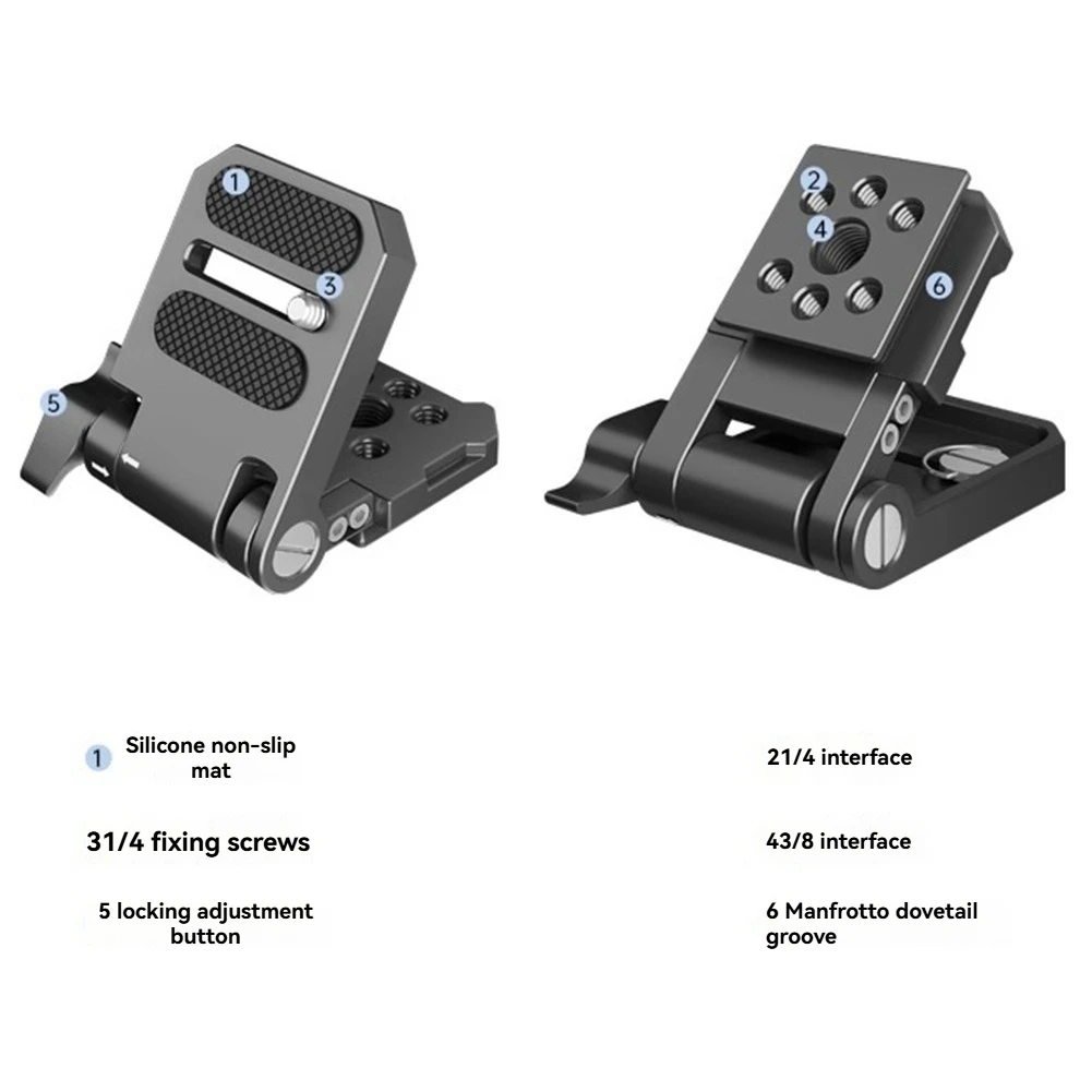 A07I Opvouwbare camera L-beugel Verticaal horizontaal schakelende snelontgrendelingsplaat DSLR-camera's Stabilisator