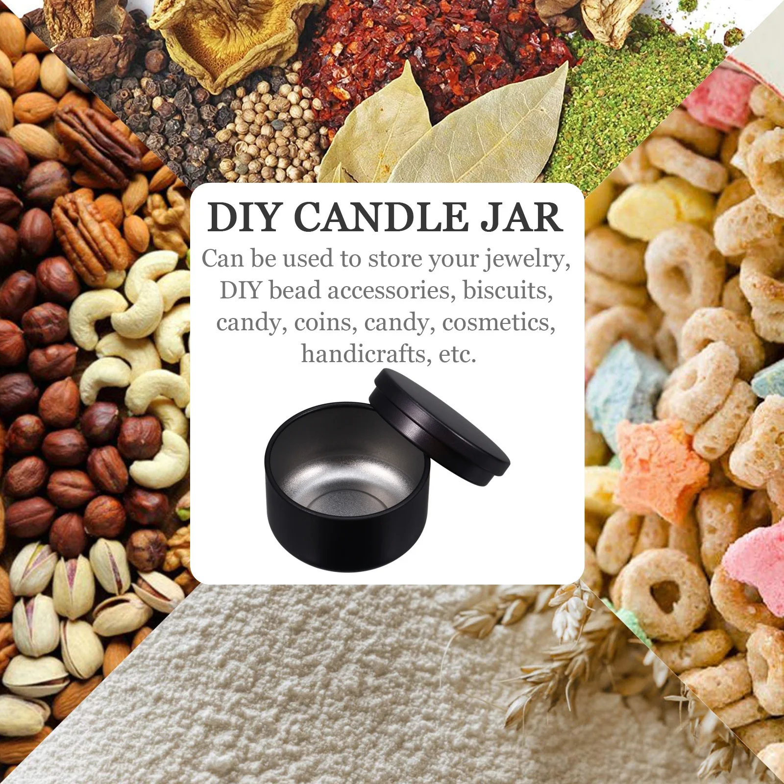 

12Pcs Round Tins with Lids for DIY Making Arts Crafts Organizer Small Items Beads Screws Candies Buttons