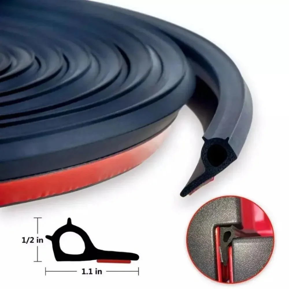 1Pc Car Rubber Protective Strip Weather Stripping Sealing Strip Universal P-Type Car Door Adhesive Tailgate Seal Kit Accessories