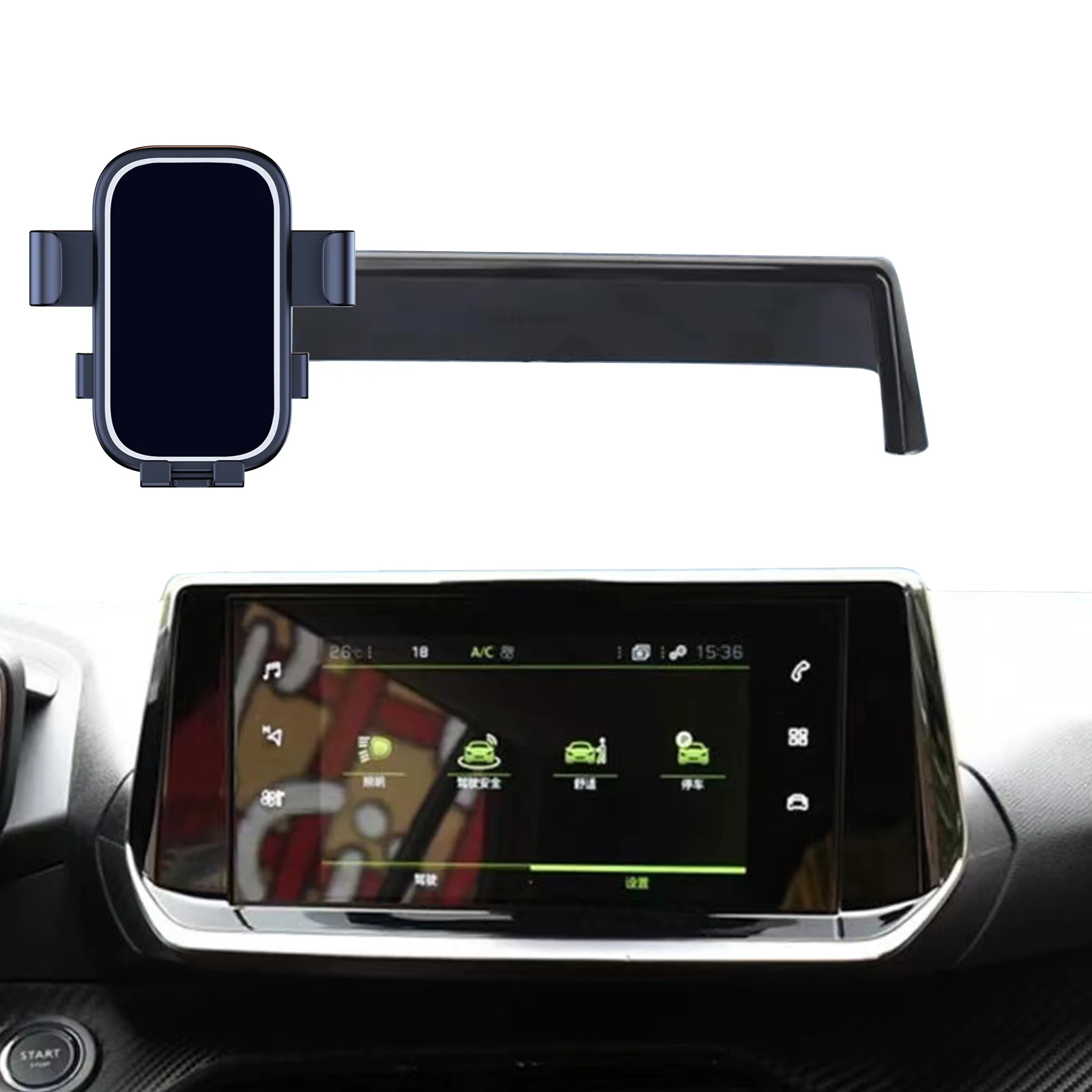 Gravity Car Phone Holder for Peugeot 2008 2019-2023 Screen Navigation Bracket Magnetic New Energy Wireless Charging Rack