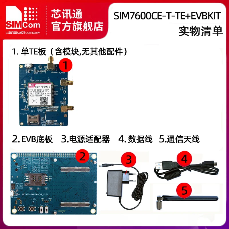 SIMCom Core Signal Compatibilità multifunzionale Modulo 4G SIM7600CE-T-TE Scheda di sviluppo valutazione core