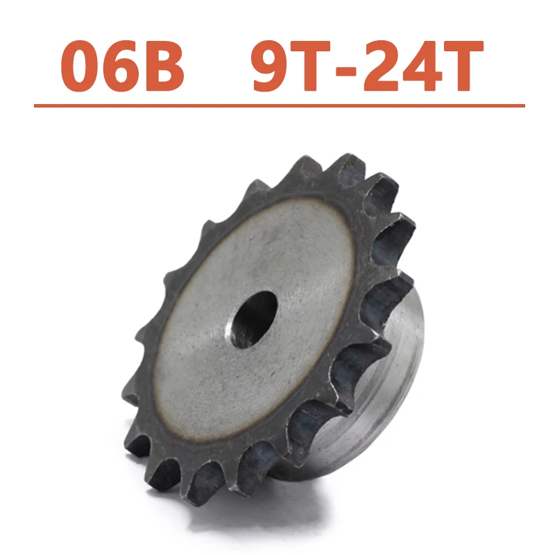 1pc 06B 9 Teeth To 24 Teeth Sprocket Wheel Chain Gear Industrial A3 Steel Suitable For 06B Roller Chain Pitch 9.525mm