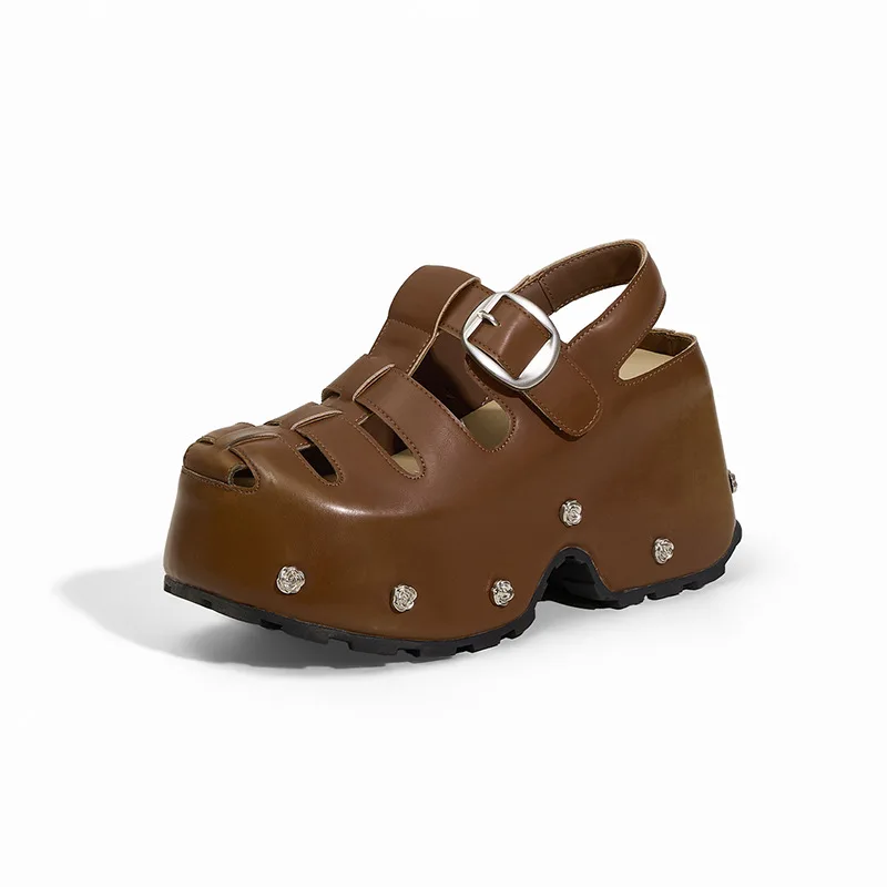 Punk Style Women's Sandals 7cm Closed Toe Summer New Women Roman Sandals Leisure Thick Soled Fashion Women's Shoes Sandals