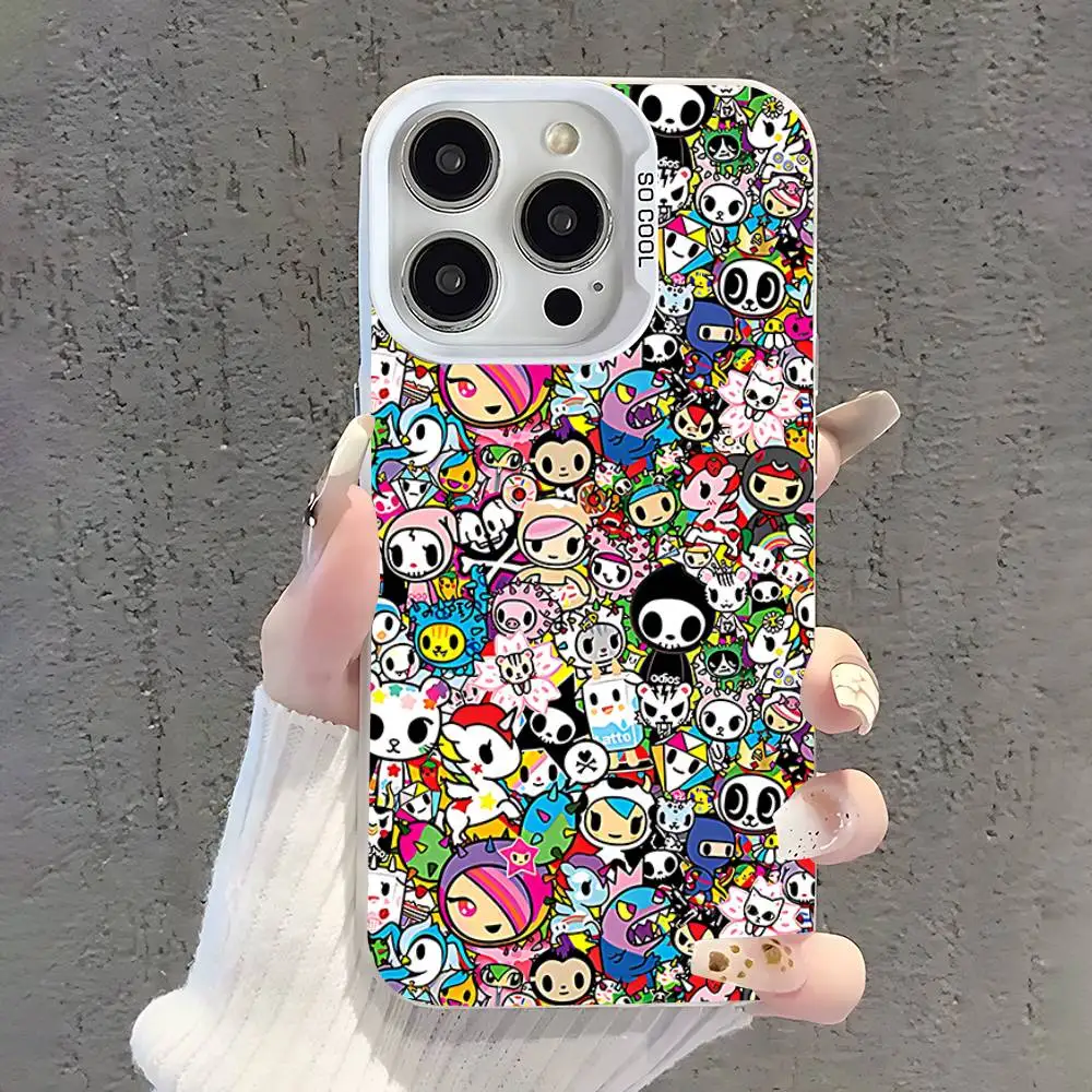 اليابان T-Tokidokis فتاة جراب هاتف آيفون 17,16,15,14,13,12,11,Pro,XS,Max,Plus,Mini,SE الأبيض كاندي ماتي غطاء مقاوم للصدمات #3