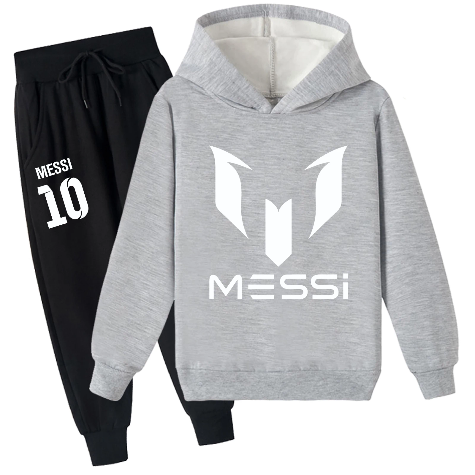 Dziecięce polarowe bluzy z kapturem i spodnie dresowe, zestaw dresowy 2-częściowy, ciepły dres Me-ssi dla dzieci w wieku 2-14 lat