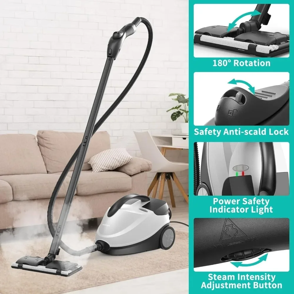 

Steam Cleaner – 50S Fast Heat-Up, Refill Anytime, Powerful Multipurpose Mop for Home Use, Portable Heavy-Duty Steamer