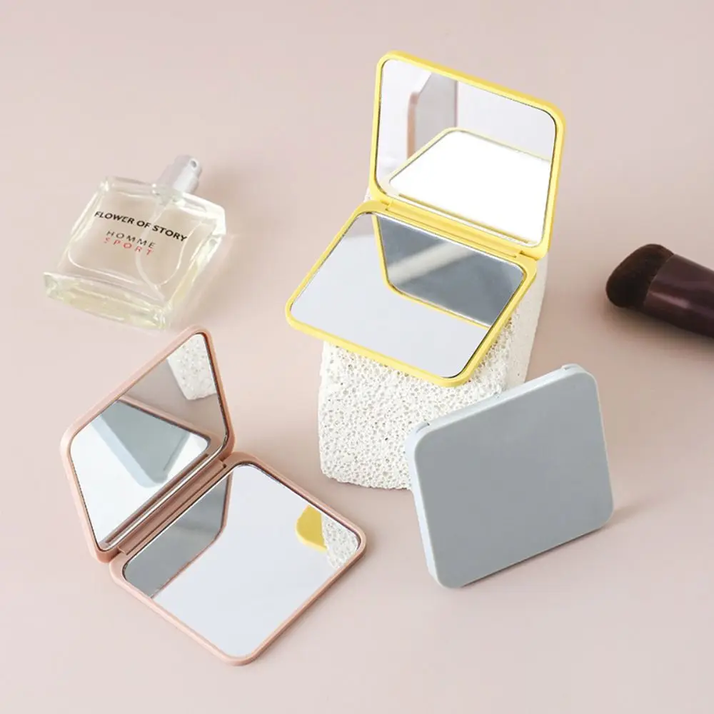 Wear-Resistant Mini Hand-Held Mirror Square Portable Make-Up Mirror Compact Plastic Pocket Mirror Travel