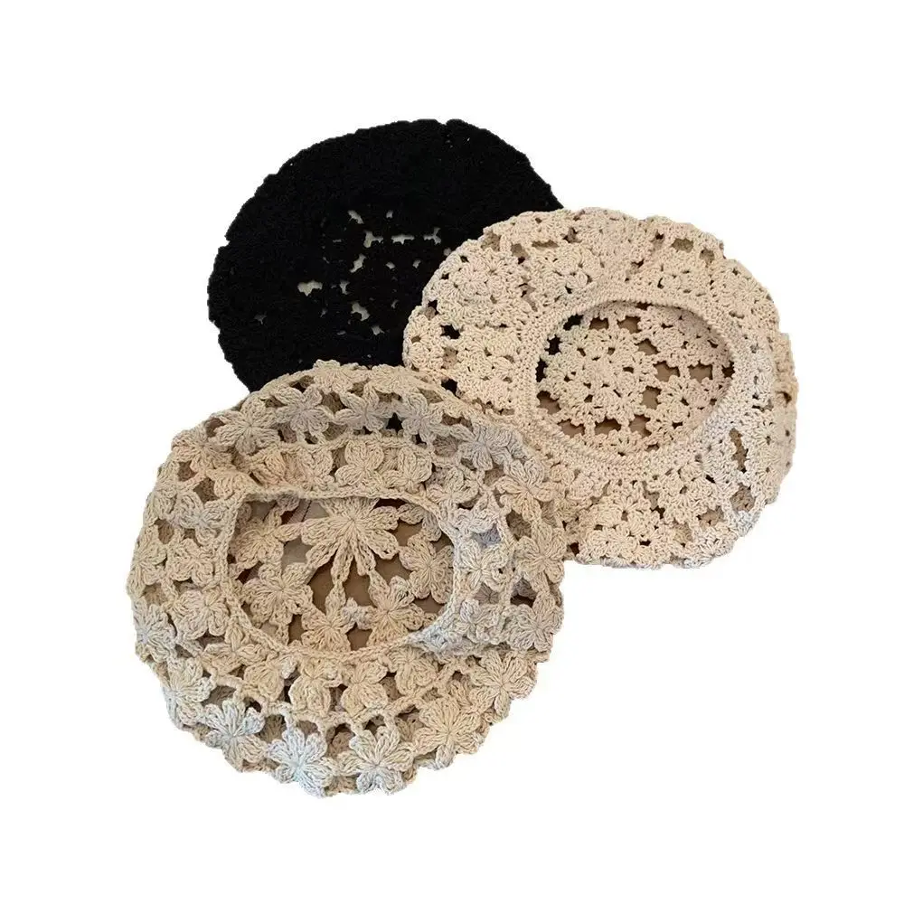 

Breathable Hollowed Out Knitted Hat Summer Casual Fashion Beret Cap for Women
