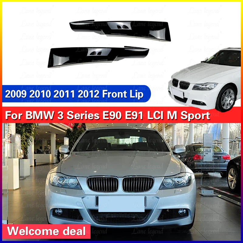 Car Front Bumper Splitters Lip For BMW 3 Series E90 E91 LCI M Sport 2009-2012 Diffuser Splitter Spoiler Body Kit Cover