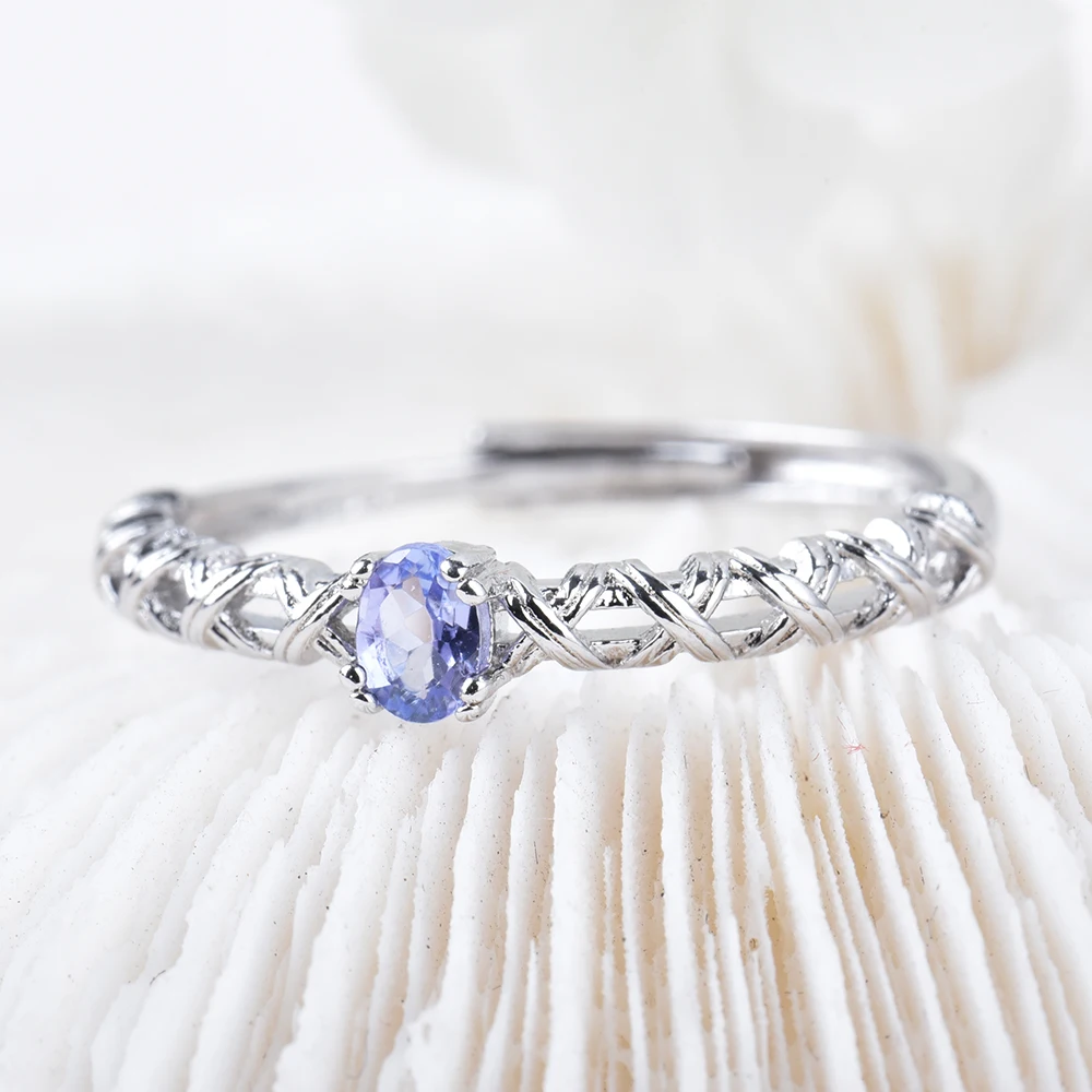 ITSMOS prezioso Tanzanite Infinity Ring Natural Gemstone Purple Daily Statement Rings gioielli freschi per le donne Energy Gift