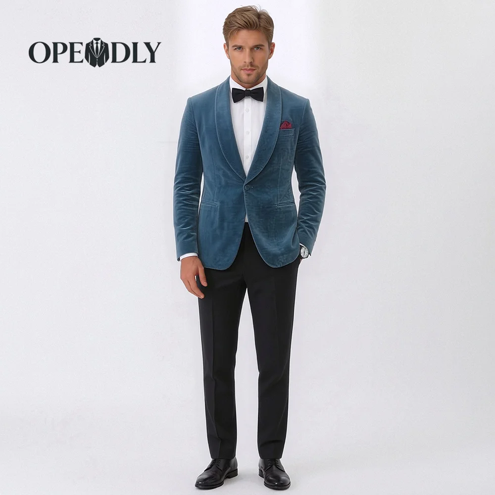 

OPEODLY Men's Slim Fit 3 Piece Tuxedo Suit - One Button Blazer Jacket Vest Pants Set for Formal Wedding And Business Occasions
