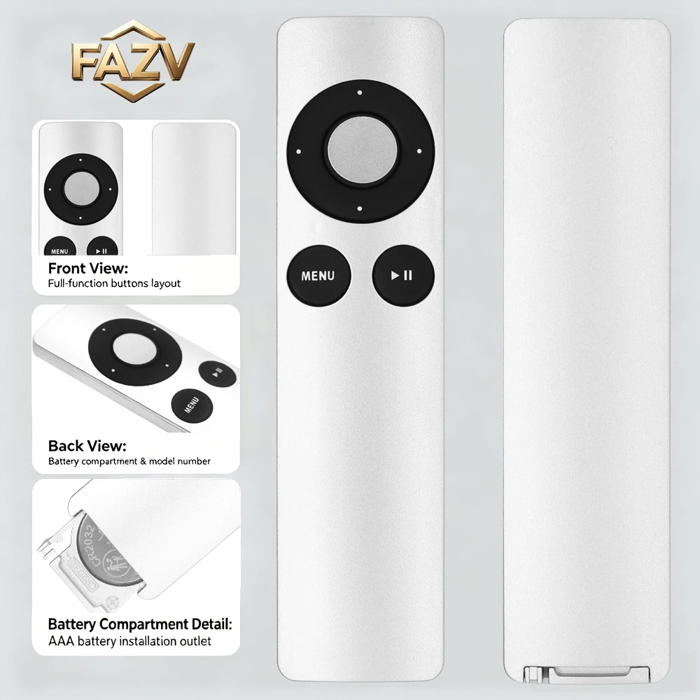 FAZV Remote for Apple TV A1156 A1427 A1469 A1378 Compatible with Apple TV 1/2/3/4 Non-Original Plastic