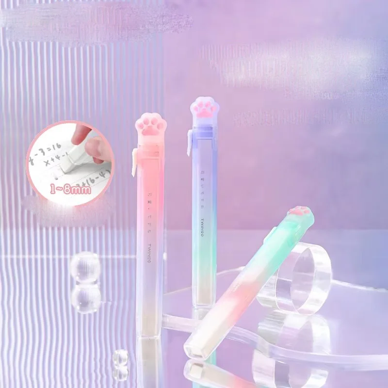 

1Piece Of Gradient Cat Paw Eraser Design With No Debris Or Marks Stationery Supplies Student Office Gifts