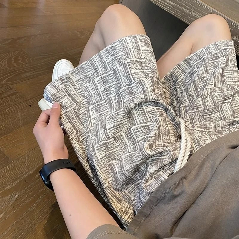 Men's Summer Casual Shorts American Trendy Loose Fit Straight Leg Five Pocket Pants Lightweight Breathable Outdoor Wear