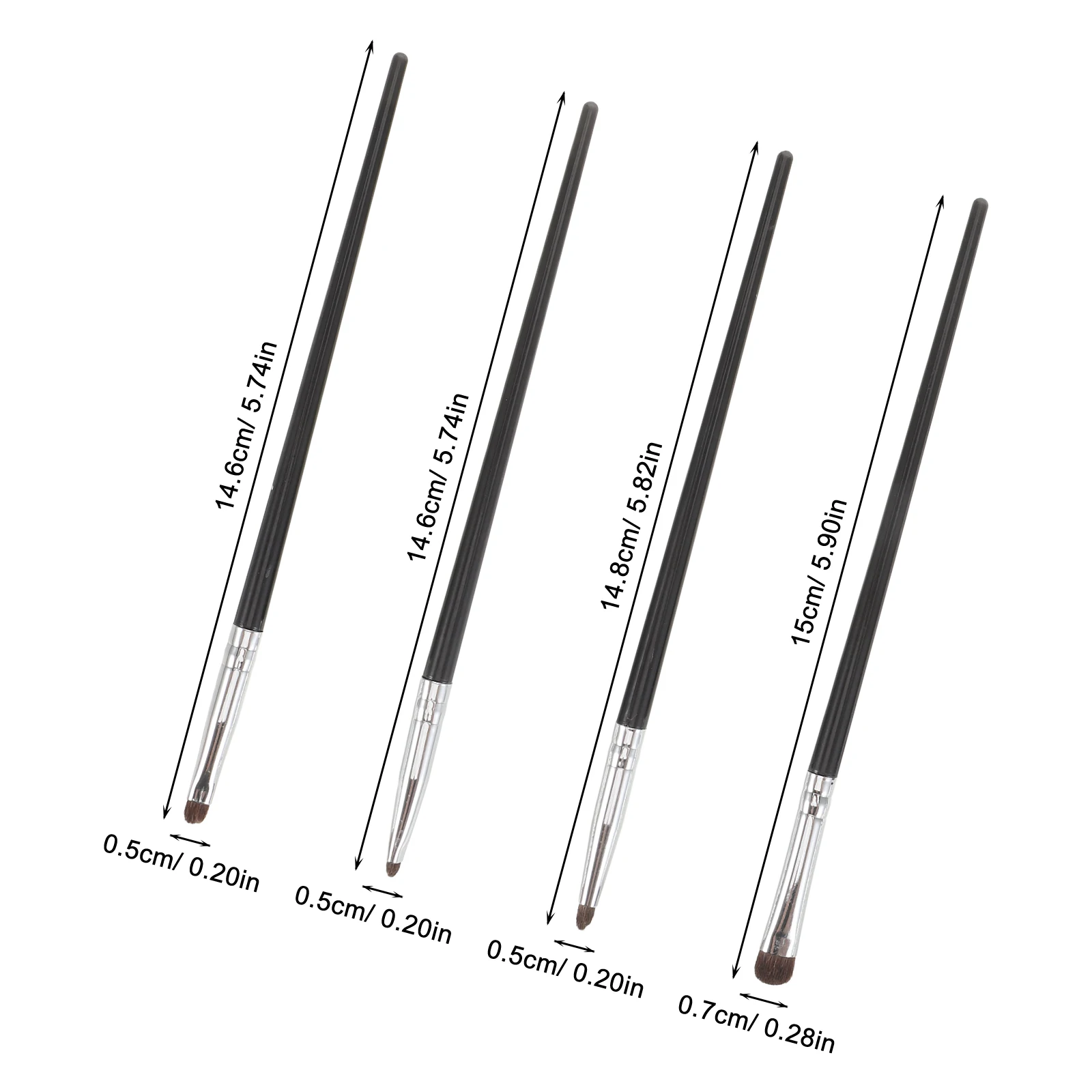 4 قطعة مجموعة فرش ماكياج العين جودة احترافية لظلال العيون مسحوق المخفي رؤوس فرشاة صغيرة لخط الرموش المحدد أكبر #6