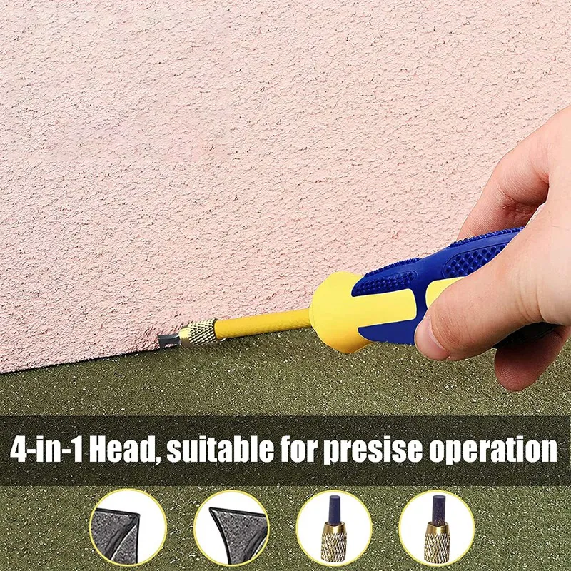 4 In 1 Tile Grout Remover Grout Scraping Rake Tool With 2 Carbide Alloy Head Grout Remover Scraper (0.8Mm,2Mm,3Mm,4Mm )