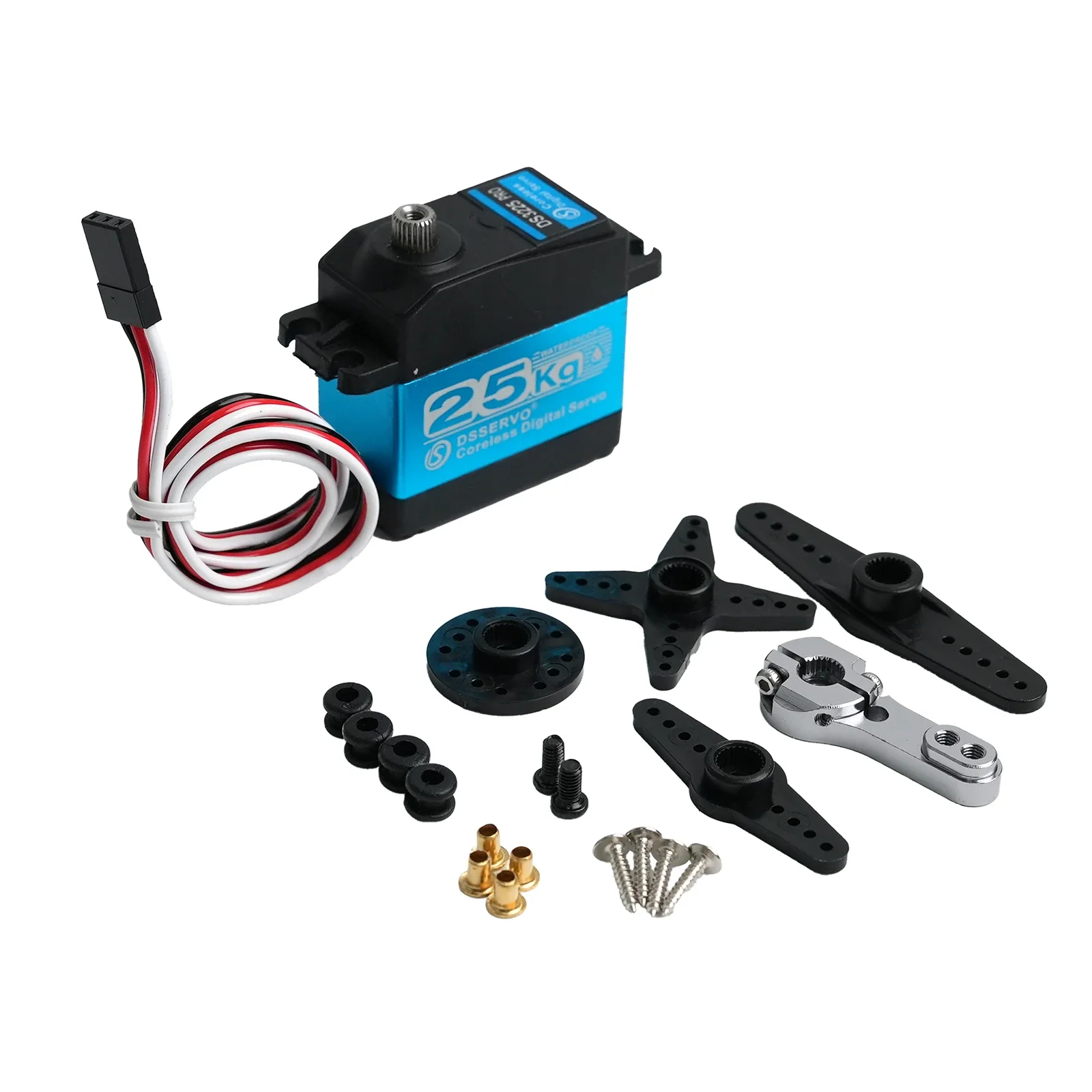 couple élevé 180 de servomoteur numérique sans noyau de 25KG DS3225 PRO ° /270 °   Engrenage métallique + servos de bras 25T, pièces de bricolage pour modèle de Robot de voiture RC