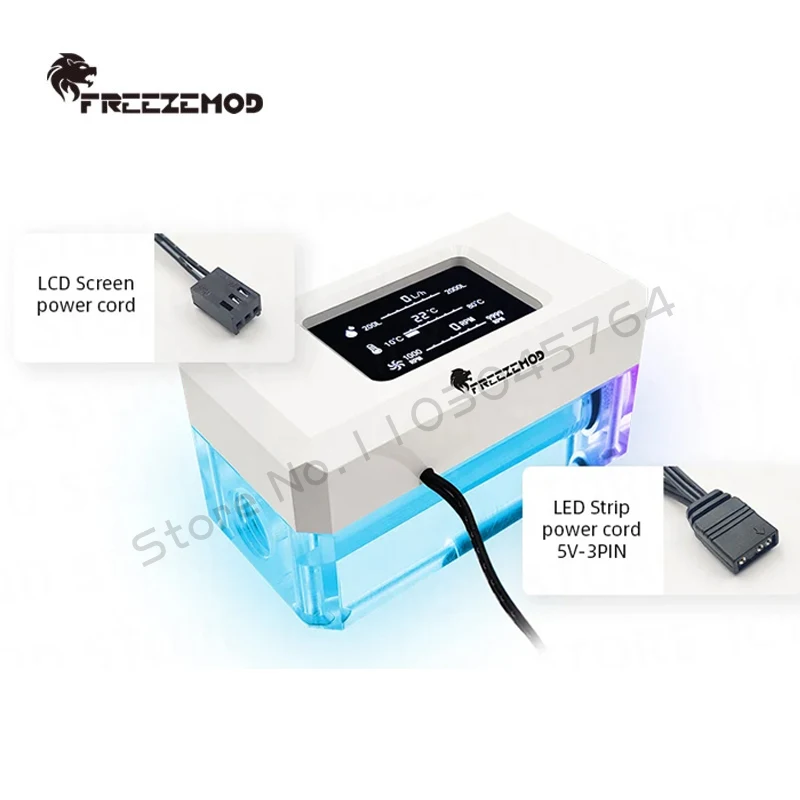Freezemod Watercooling Electric Flowmeter Multiple Function AIO Thermometer 5V ARGB, Flow+Speed+Temperature Monitoring 3 in 1